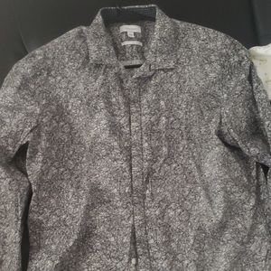 Black and white button down dress shirt